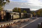 Der Sonderzug der IG HSB nach Eisfelder Talmühle am 19.10.2013 im Haltepunkt Wernigerode Hasserode.