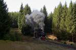 Scheinanfahrt von 99 6101 mit Sonderzug der IG HSB am 19.10.2013 zwischen Benneckenstein und Eisfelder Talmühle (Bild 4).