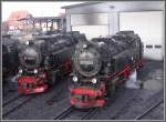 997236-5 und 997232-4 warten auf ihren nchsten Einsatz vor dem Depot in Wernigerode.