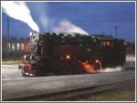 997235-7 in der Abenddmmerung vor dem Bw Wernigerode.