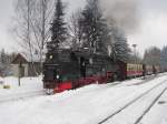 HSB 99 7247-2 mit der HSB 8929 vom Brocken nach Nordhausen Nord, am 29.03.2013 in Drei Annen Hohne.