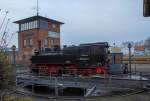 Malletlokomotive der HSB auf der Drehscheibe in Wernigerode. - 06.01.2015