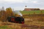 Durchfahrt von 99 6101 mit IG HSB-Sonderzug (Quedlinburg-Hasselfelde) am 18.10.2014 durch die Stieger Wendeschleife.