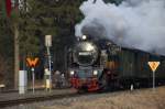 Lok 99 6001-4 der Harzer Schmalspurbahnen fhrt am 17.02.2007 als Sonderzug ab Drei-Annen-Hohne in Richtung Eisfelder Talmhle.