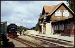 Bahnhof Straßberg im Harz: 997237 steht am 7.9.1991 im Bahnhof.