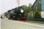 Die 99 7232 steht um 16:10 im Bahnhof Wernigerode zur Ausfahrt zum Brocken (Oktober 2005).