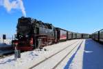 99 7243 mit IG HSB-Sonderzug am 13.02.2015 auf Gleis 3 im Bahnhof Brocken.