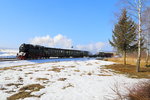 Durchfahrt von 99 6001 mit IG HSB-Sonderzug am 15.02.2015 durch die Stieger Wendeschleife.