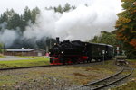 Einfahrt von 99 5901 mit IG HSB-Sonderzug am 17.10.2015 in den Bahnhof Elend.