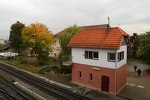 HSB-Stellwerk Nordhausen Nord, aufgenommen am 17.10.2015 von der Zeppelinbrücke.