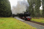 Scheinanfahrt von 99 6001 mit IG HSB-Sonderzug am 18.10.2015 zwischen Elend und Sorge (Km 38,3).