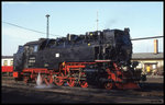 Porträt der HSB Dampflok 997244 am 9.2.1997 im Bahnhof Gernrode.
