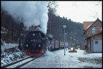 Einfahrt der 997244 aus Stiege am 9.2.1997 um 10.48 Uhr in Güntersberge.