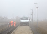 Weichenraparatur auf über 1000 Meter Höhe im dichten Nebel. 04.10.2016 12:00 Uhr  Bahnhof Brocken