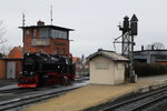 99 7234 am 05.02.2016 in der Lokeinsatzstelle Wernigerode, kurz vor Übernahme von P8903 nach Eisfelder Talmühle.