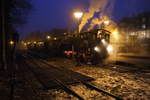 99 5901 am Abend des 05.02.2016 beim letzten Wasserfassen im Bahnhof Drei Annen Hohne.