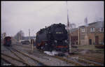 997242 rangiert am 6.3.1990 im Bahnhof Harzgerode.