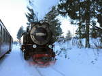 HSB 99 7243-1 beim Umsetzen in Hasselfelde am 22. Januar 2017.