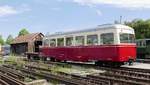 Triebwagen-Anhänger TA 101 HMB der Härtsfeld-Museumsbahn in Neresheim beim Museumstag am 14.5.2015