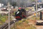 99 1777 hat am spten Nachmittag des 31.08.2012 am Wasserkran in Radebeul-Ost gerade ihre Wasservorrte aufgefrischt und rangiert jetzt zur bernahme von P3010 nach Moritzburg im Bahnhof Radebeul-Ost.