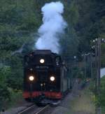 Der  Schlerzug  kurz vor dem B An der Jgermhle in Radebeul West  06:57 Uhr  am 18.09.2013