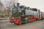 SDG / DR - Dampflok 99 791 im Bahnhofsareal von Radebeul im Nov.2004
