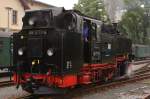 99 1777 am Nachmittag des 31.08.2012 auf Rangierfahrt im Bahnhof Radeburg.