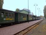 Ein Zug der Lnitzgrundbahn am 23.10.2012 im Bahnof Moritzburg.