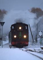 99 1762-6 bei der Einfahrt in Moritzburg.26.12.2014 16:01 Uhr.