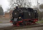 Fast scheint es , als lächele sie  dem Fotografen zu, der eben noch am Regler stand und einen kurzen Zug auf der Museumsstrecke fahren durfte mit Hilfe eines sehr guten Lehrlokführers und