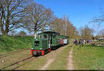 Mecklenburg-Pommersche Schmalspurbahn (MPSB)  Sonderzug vor offiziellem Saisonstart mit K� 0413 beim Wendehalt in Uhlenhorst.
