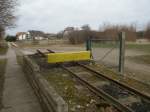 Die berladerampe,gleichzeitig auch das Streckenende von der Museumsbahn in Schwichtenberg.Aufgenommen am 13.April 2013.