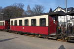 Bäderbahn Molli Wagen der Bauart Nuhz stand am 28.01.2017 im Bahnhof Bad Doberan. 