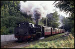 992322 fährt hier am 3.10.1991 um 9.51 Uhr mit dem P 141356 in Heiligendamm nach Kühlungsborn ab.