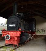 Linke Seitenansicht der 99 7202 in Mudau. 21.4.2014