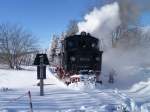 99 516 war am 01.12.12 Spurlok bei der Museumsbahn Schnheide.