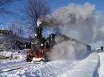 99 516 war am 01.12.12 bei der Museumsbahn Schnheide im Einsatz zum Adventsdampf.