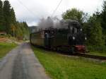 I K Nr54 war am 22.09.12 zu Gast bei der Museumsbahn Schnheide. Hier bei der Einfahrt in Neuheide.