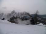 Osterfahrten auf der Museumsbahn Schnheide am 30.03.13, hier zwischen Neuheide und Schnheide.