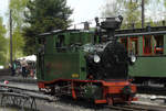 23. Mai 2010, Bahnhofsfest in Jöhstadt mit 7 Dampflokomotiven. Zum ersten Mal sah ich die in Meiningen 2006 bis 2009 aus Spendenmitteln neu gebaute sä IK Nr. 54. 