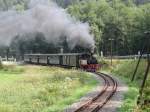 Pressnitztalbahn,Streckenfoto des Extrazuges in Richtung Jhstadt am 12.08.04