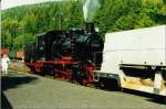 Fotoveranstaltung Steinbach 2000 - Gastlok 99 1401 im Bahnhof Schmalzgrube