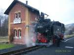 Die zittauer VI K Nachbau beim Wasserfassen vor der Rckfahrt  nach Jhstadt (Karfreitag 2006)