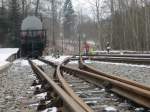 Winterdampf 2014 auf der Preßnitztalbahn!Im Preßnitztal (Erzgebirge)dampft es im Februar an jedem Wochenende.
Ich habe gleich das erste Februar Wochenende genutzt um der 9Km langen Schmalspurbahn einen kleinen Besuch abzustatten.
Hier im Bahnhof Steinbach.