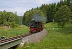 99 1590-1 am 14.06.2015 auf dem Weg nach Jöhstadt kurz vor der Fahrzeughalle.