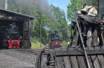 Prenitztalbahn - Museumsbahn Steinbach – Jhstadt: HF 110 C 99 4652 der Rgenschen Kleinbahnen & Schs. IV K 99 1542-2 in Jhstadt (Fest: LGB/Mrklin und der Verlagsgruppe Bahn das Jubilum  50 Jahre LGB ) 21.05.2018