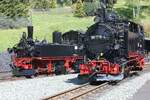 99 1594-3 und 99 1715-4 warten am 01.06.2020 im Bf.