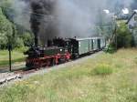 Pressnitztalbahn,Der Extrazug auf der Strecke in Richtung Jhstadt  am 12.08.04