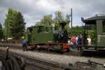 Wiedergeburt einer Legende.Schsische IK Nr.54 wurde nach original Bauplnen und mit Hilfe vieler verschiedener Firmen neu gebaut.Hier am 28.06.09 in Jhstadt.