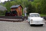 Stilgerecht war der Besitzer dieses Trabant 500 ins Prenitztal angereist.